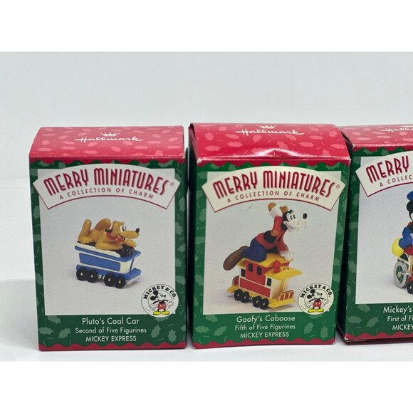 VTG 1998 Disney Merry Miniatures Mickey Mouse Express Train Complete Set NIB - Picture 5 of 8